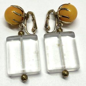 Vintage Lucite Dangle Drop Earrings
